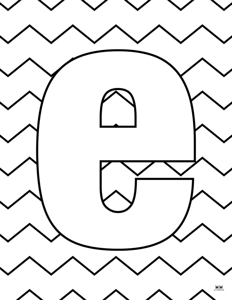 Letter e coloring pages