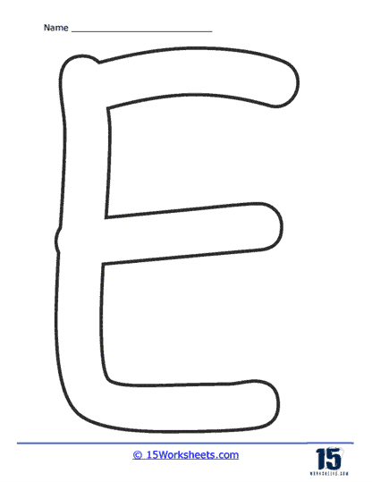 Bubble letter e worksheets