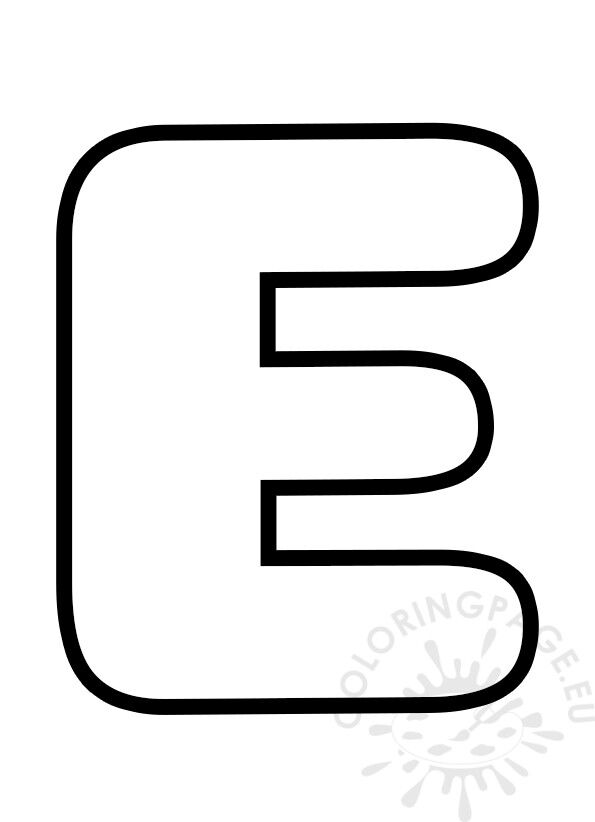 Bubble letter e coloring page