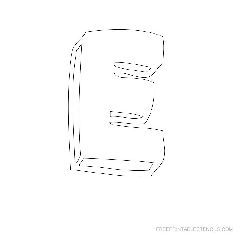 Printable bubble letter e