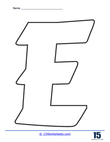 Bubble letter e worksheets