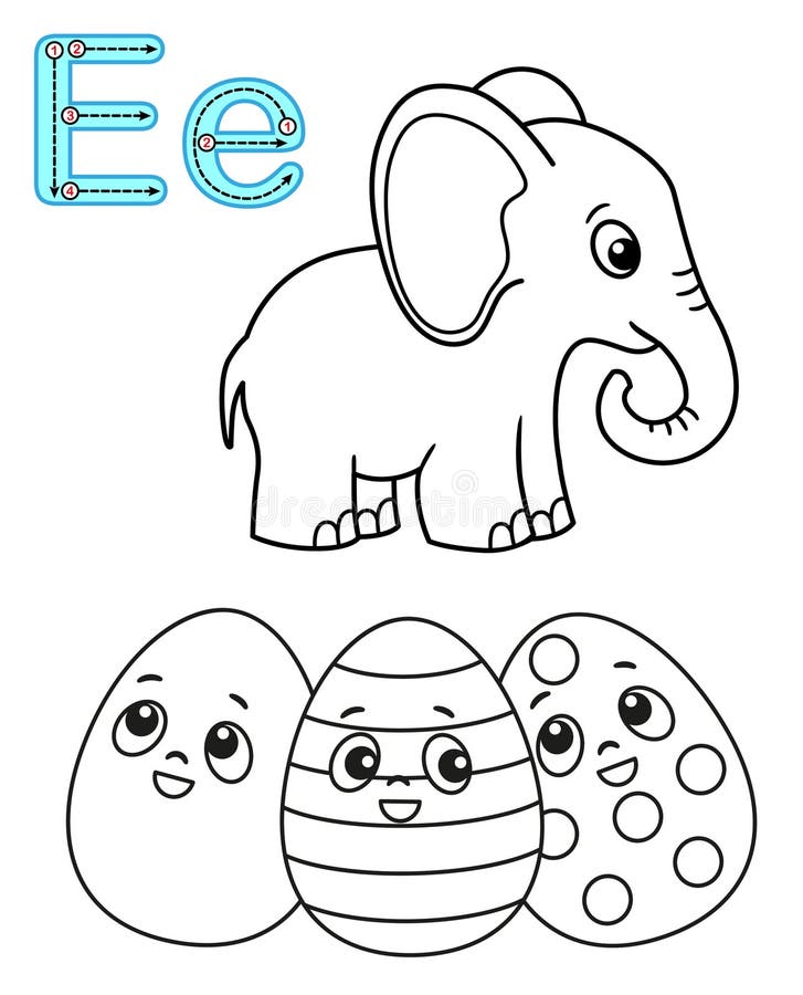 Coloring book letter e stock illustrations â coloring book letter e stock illustrations vectors clipart