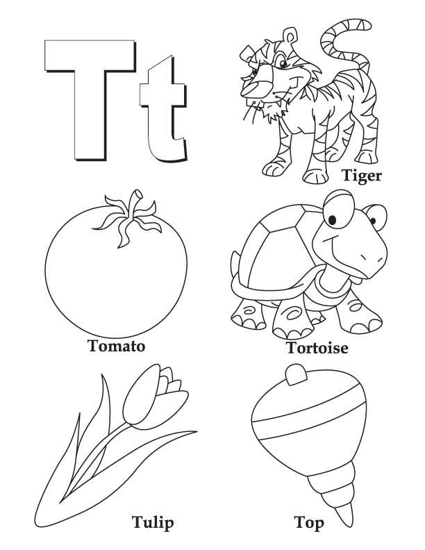 Letter t coloring pages printable for free download