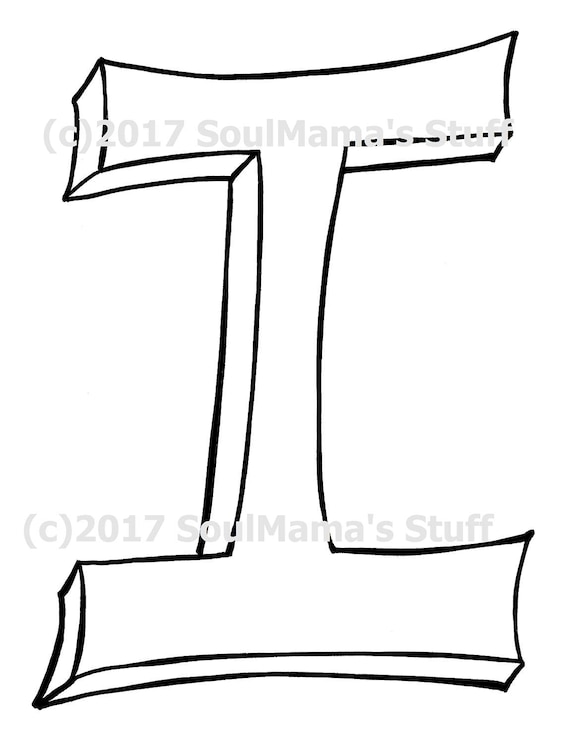 Blank capital letter i coloring page digital download printable alphabet nursery decor teacher supplies homeschool supplies download now