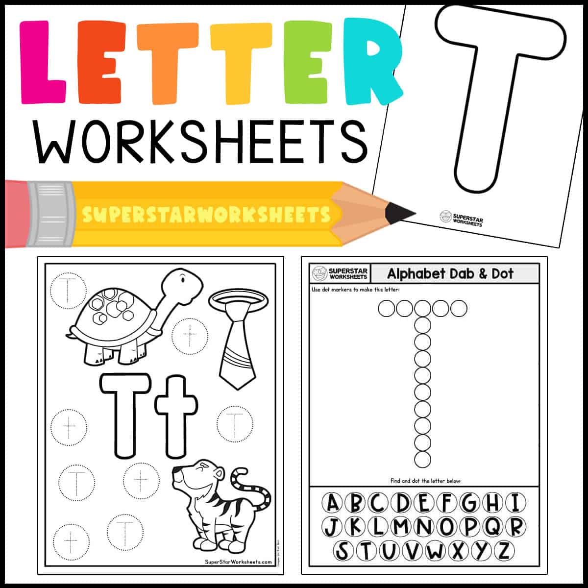 Letter t worksheets