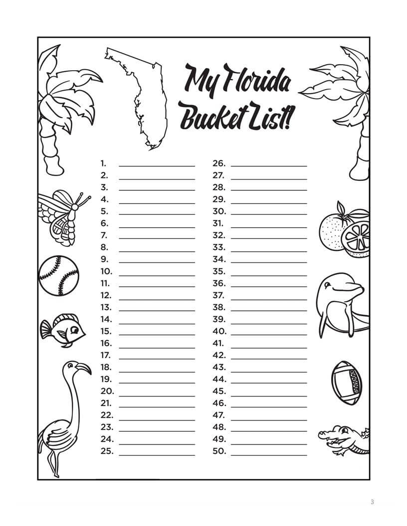 Florida bucket list coloring book