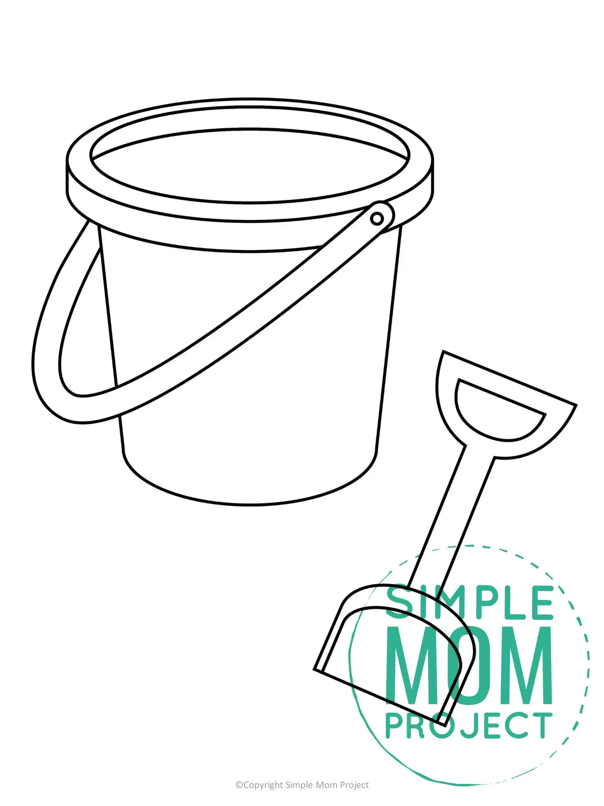 Free printable beach pail and shovel template â simple mom project