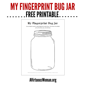 My fingerprint bug jar printable bugs preschool preschool bug theme insects preschool