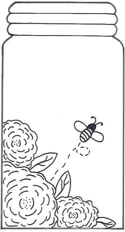 Bee and flower mason jar template