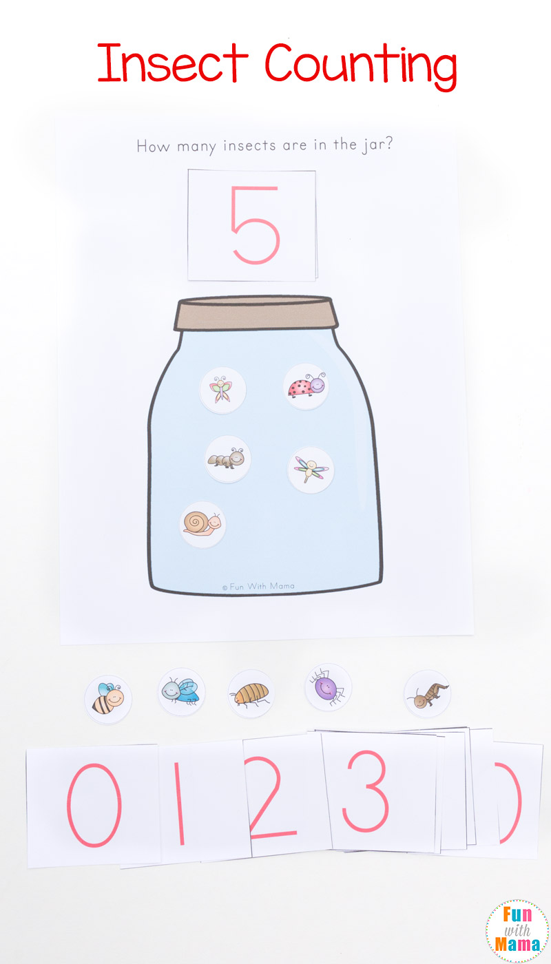 How many insects in the jar spring counting activity