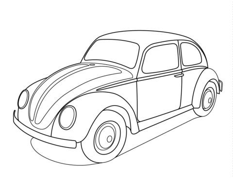 Volkswagen beetle coloring page free printable coloring pages