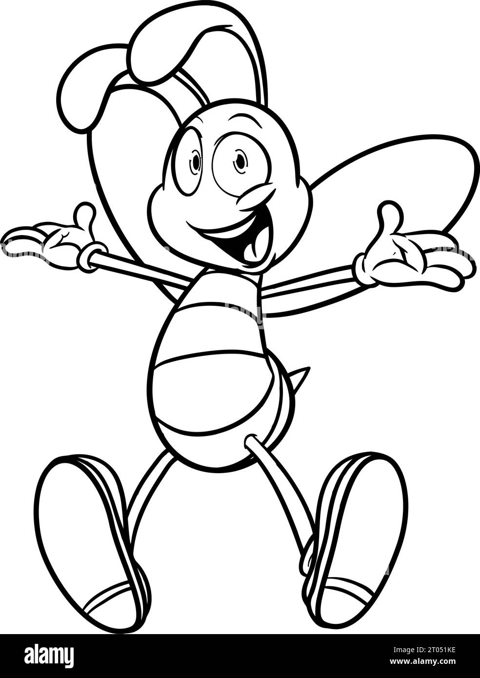 Honey bee cartoon coloring book hi