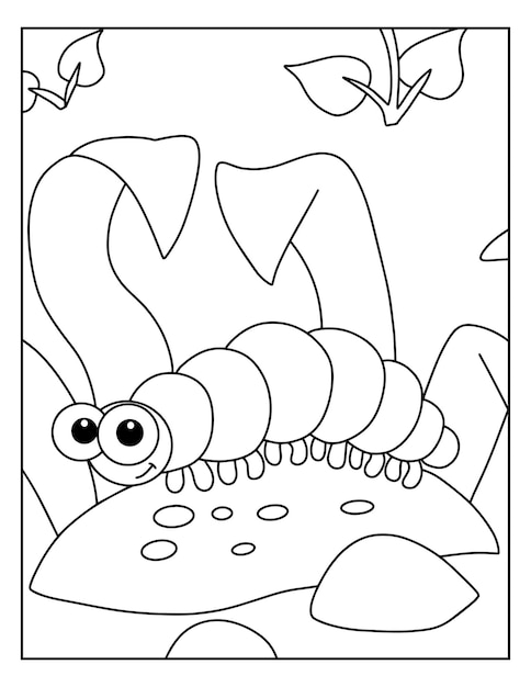 Premium vector printable bugs coloring pages for kids