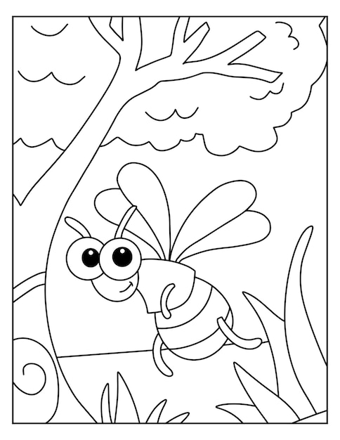 Premium vector printable bugs coloring pages for kids