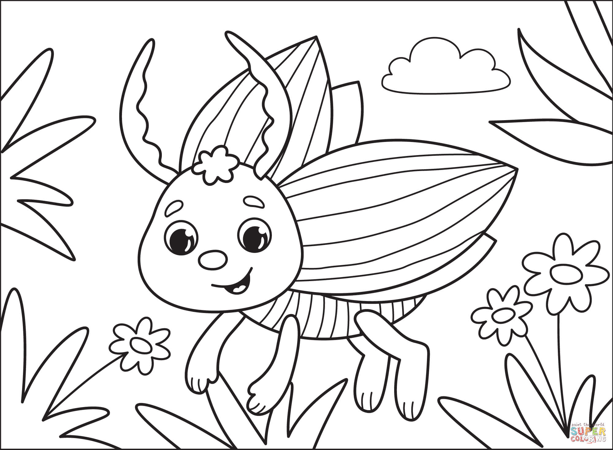 Bug coloring page free printable coloring pages