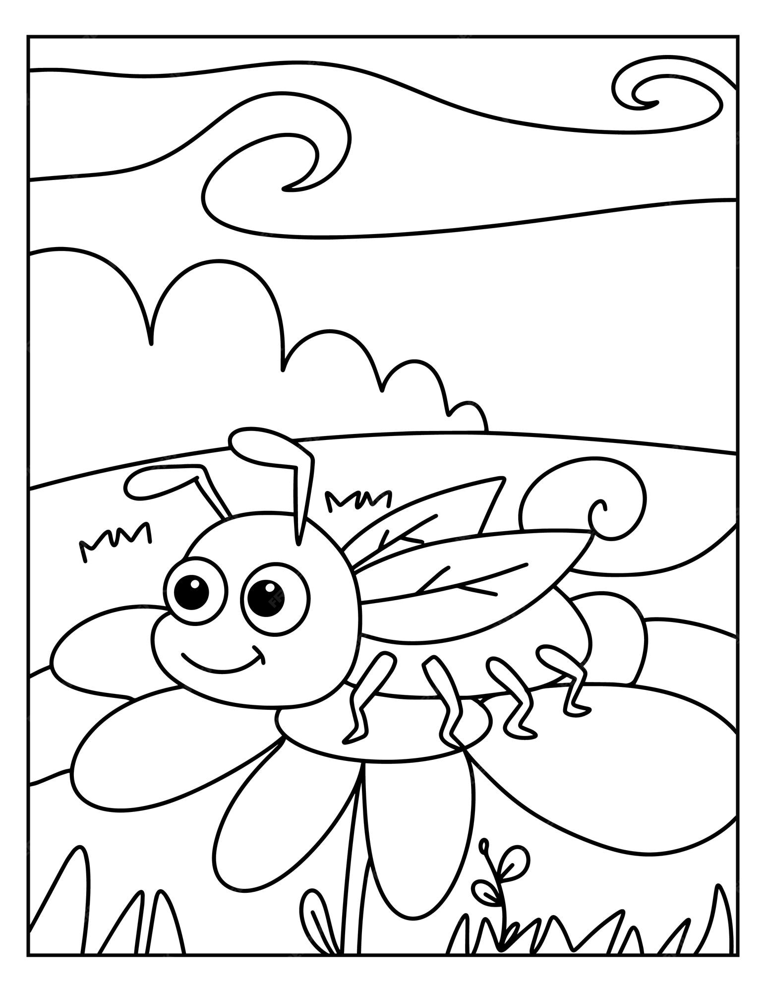 Premium vector printable bugs coloring pages for kids