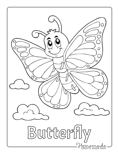 Free butterfly coloring pages for kids adults