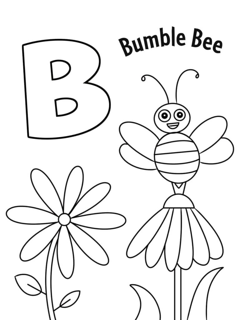 Free bee coloring pages for kids â the hollydog blog