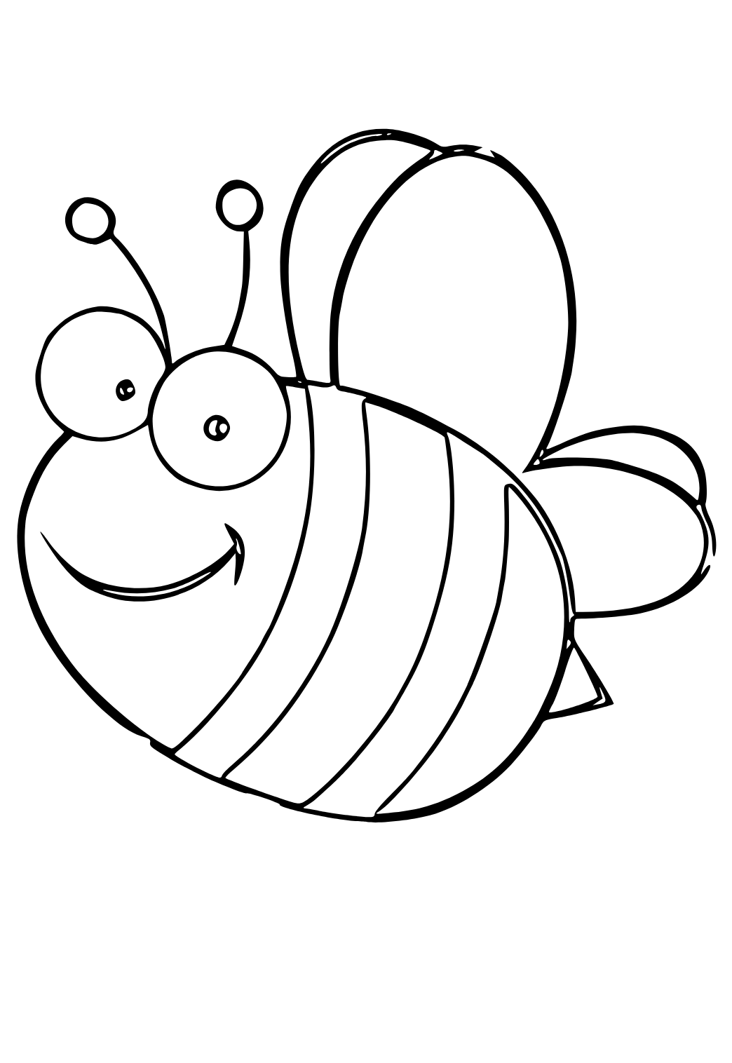 Free printable bumble bee cute coloring page for adults and kids