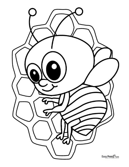 Printable bee coloring pages â cute sheets