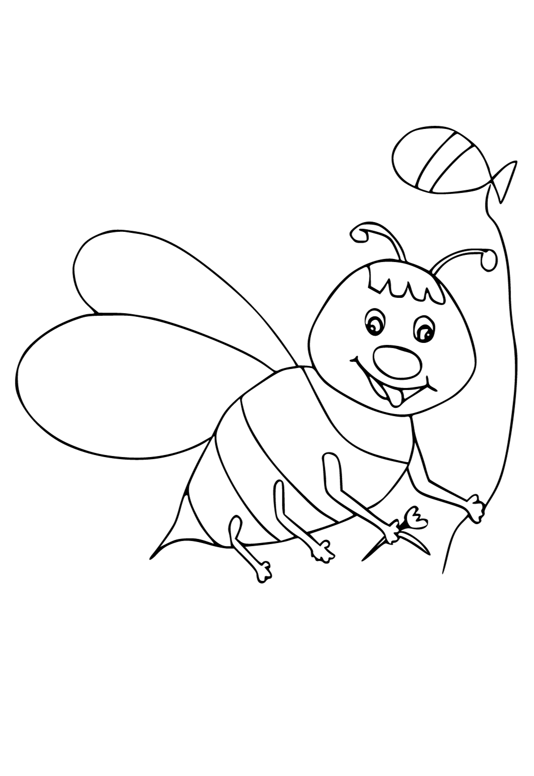 Free printable bumble bee balloon coloring page for adults and kids