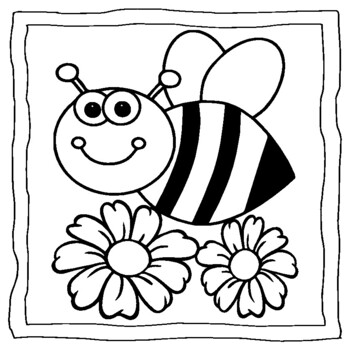 Bee coloring book for kids printable bee coloring pages by abdell hida