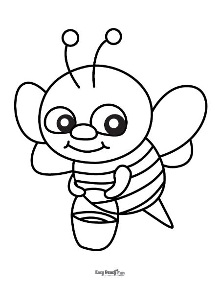 Printable bee coloring pages â cute sheets