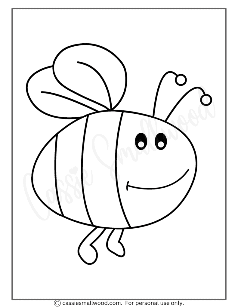 Cute bee coloring pages free printable