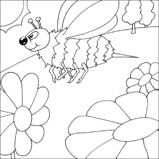 Fly bee colouring