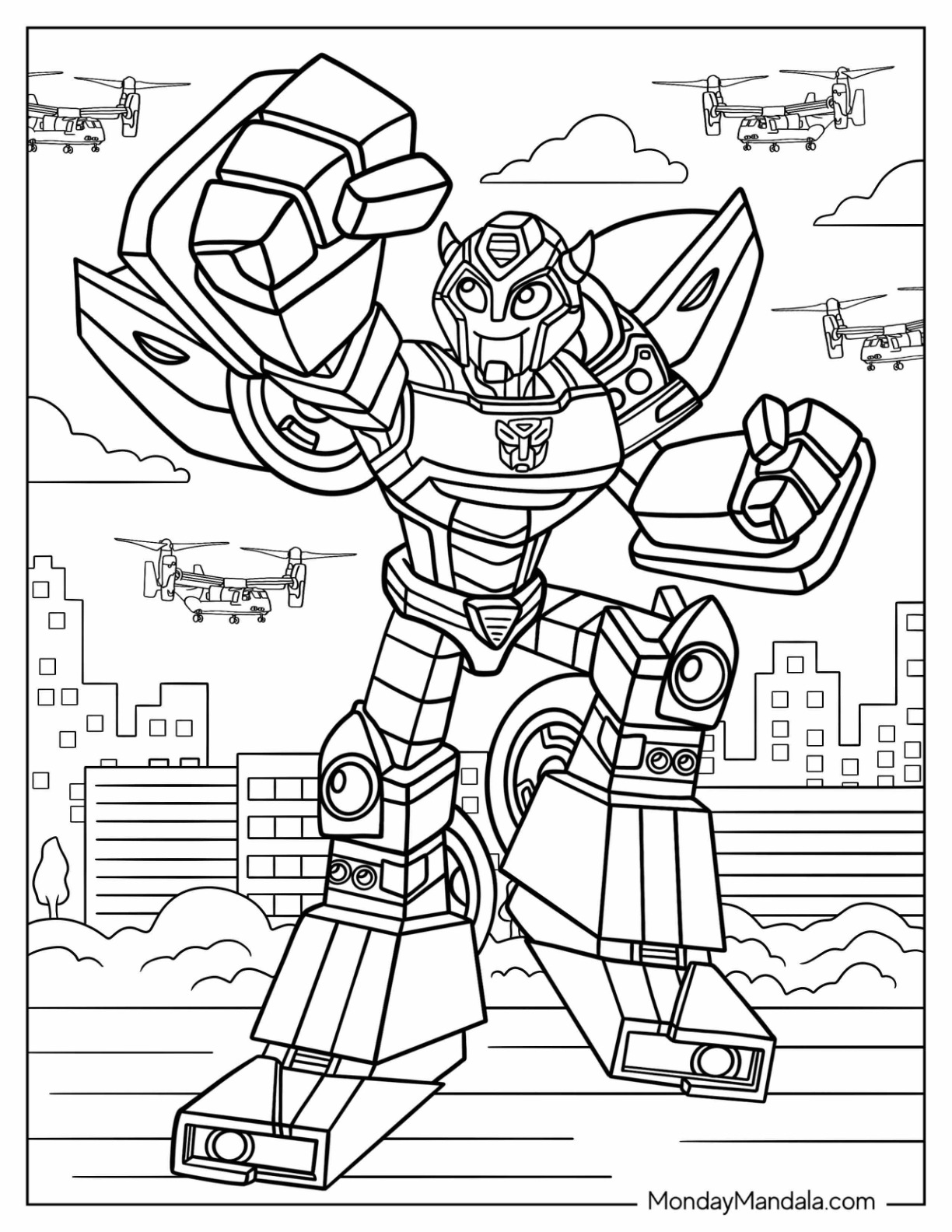 Bumblebee coloring pages free pdf printables
