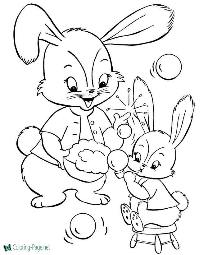 Easter bunny coloring pages