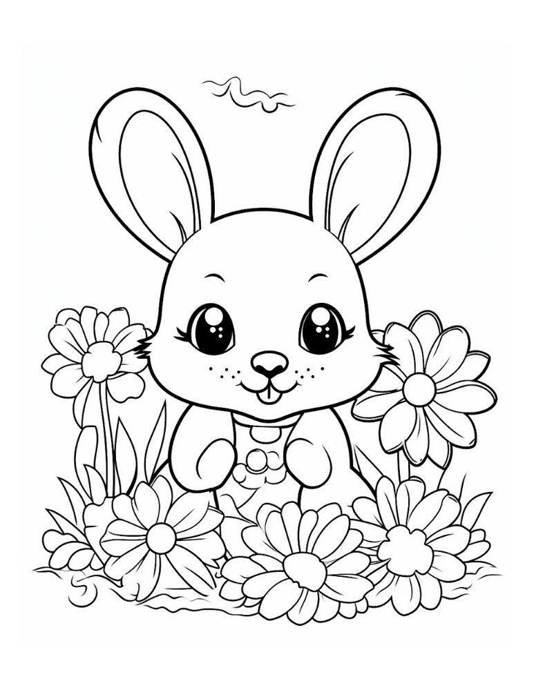 Free bunny coloring pages for kids