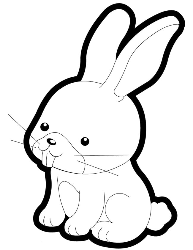 Rabbit shape s and crafts colouring pages