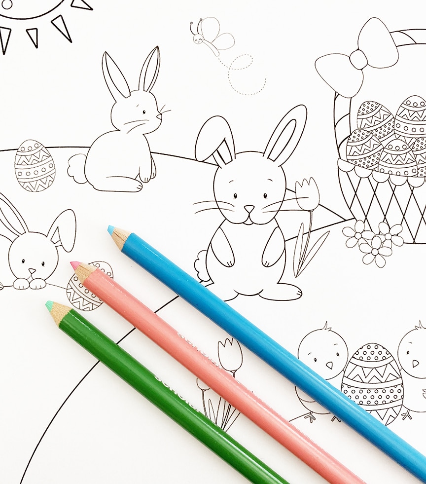 Printable easter bunny coloring page