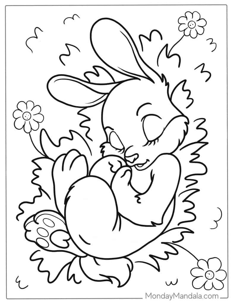 Rabbit coloring pages free pdf printables