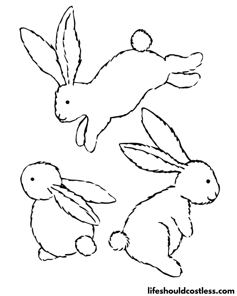 Rabbit coloring pages free printable pdf templates