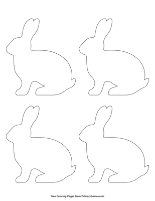 Simple rabbit outline coloring page â free printable pdf from