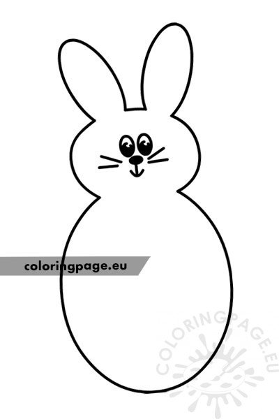 Silhouette bunny outline coloring page