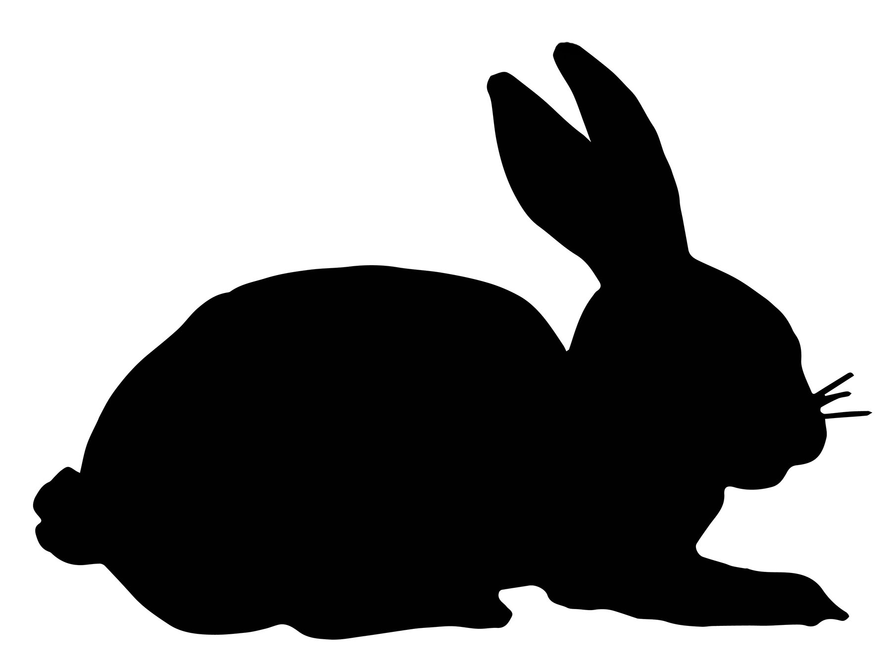 Cute bunny rabbit silhouettes and clipart