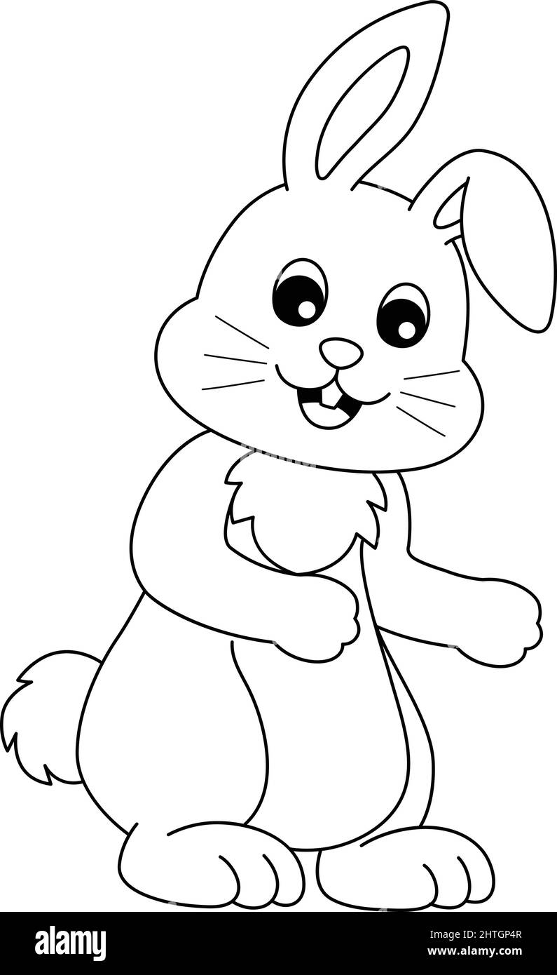 Easter rabbit isolated coloring page for kids stock vector image art