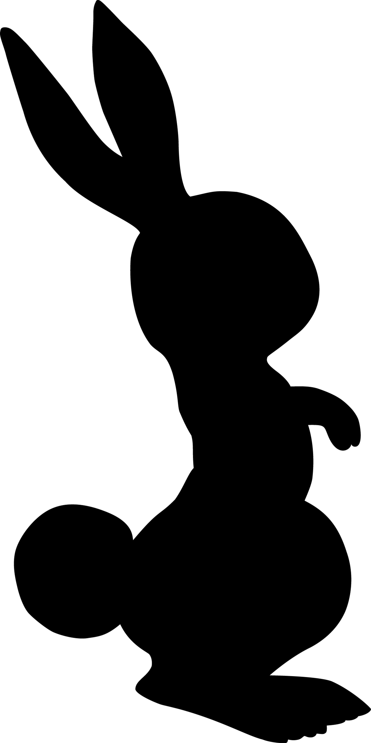 Cute bunny rabbit silhouettes and clipart