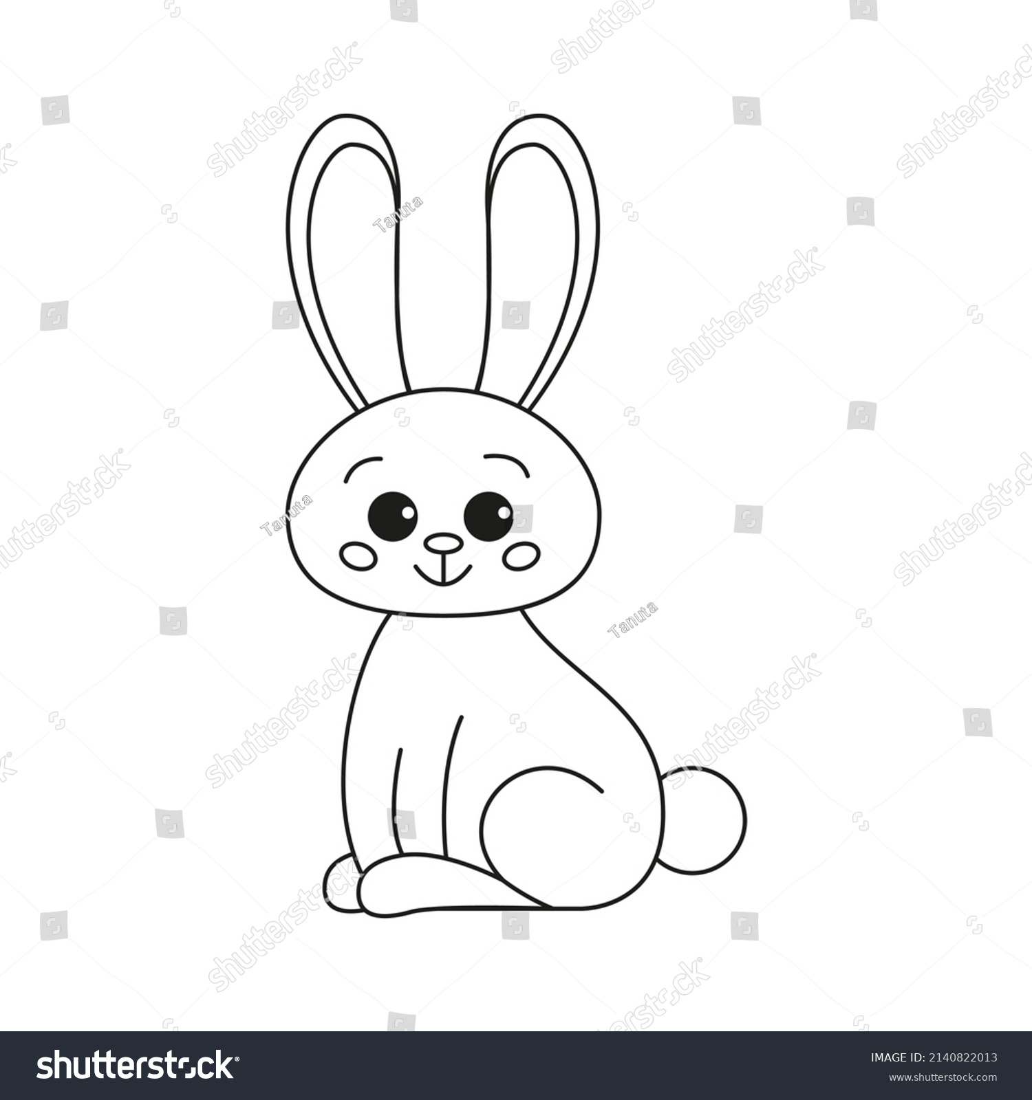 Thousand cartoon rabbit outline royalty