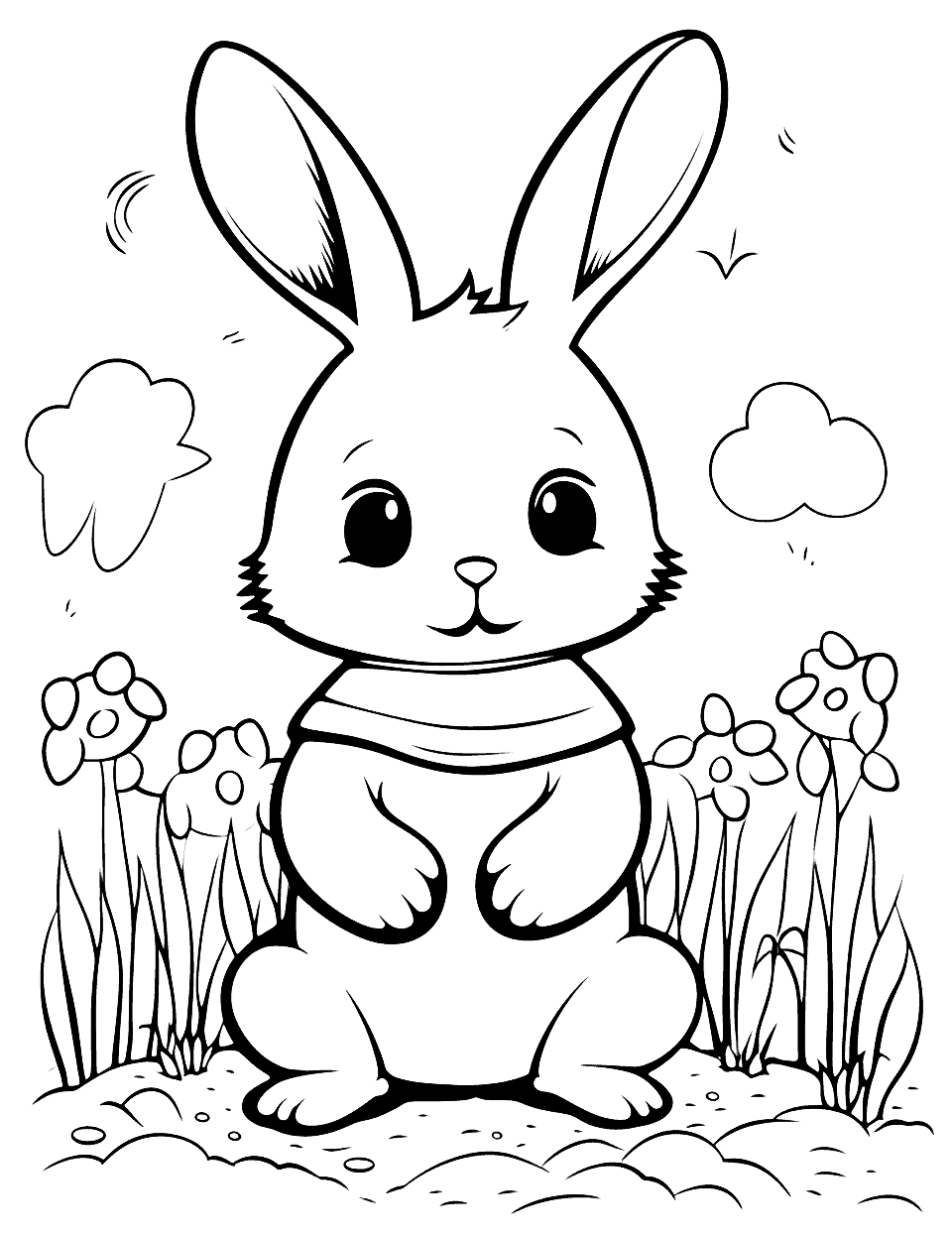 Rabbit bunny coloring pages free printables