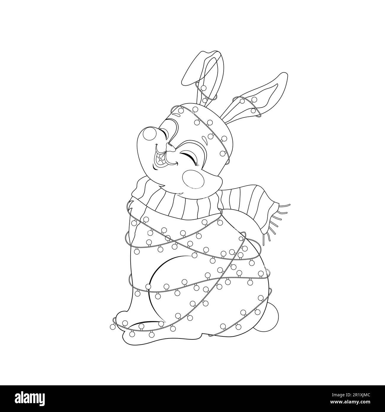 Bunny rabbit illustration black and white stock photos images