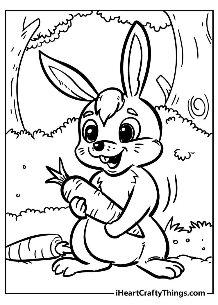 Rabbit coloring pages free printables