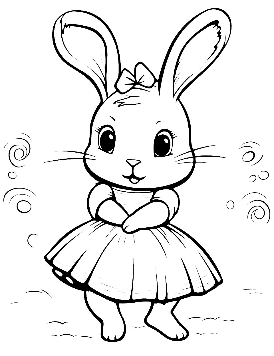 Rabbit bunny coloring pages free printables