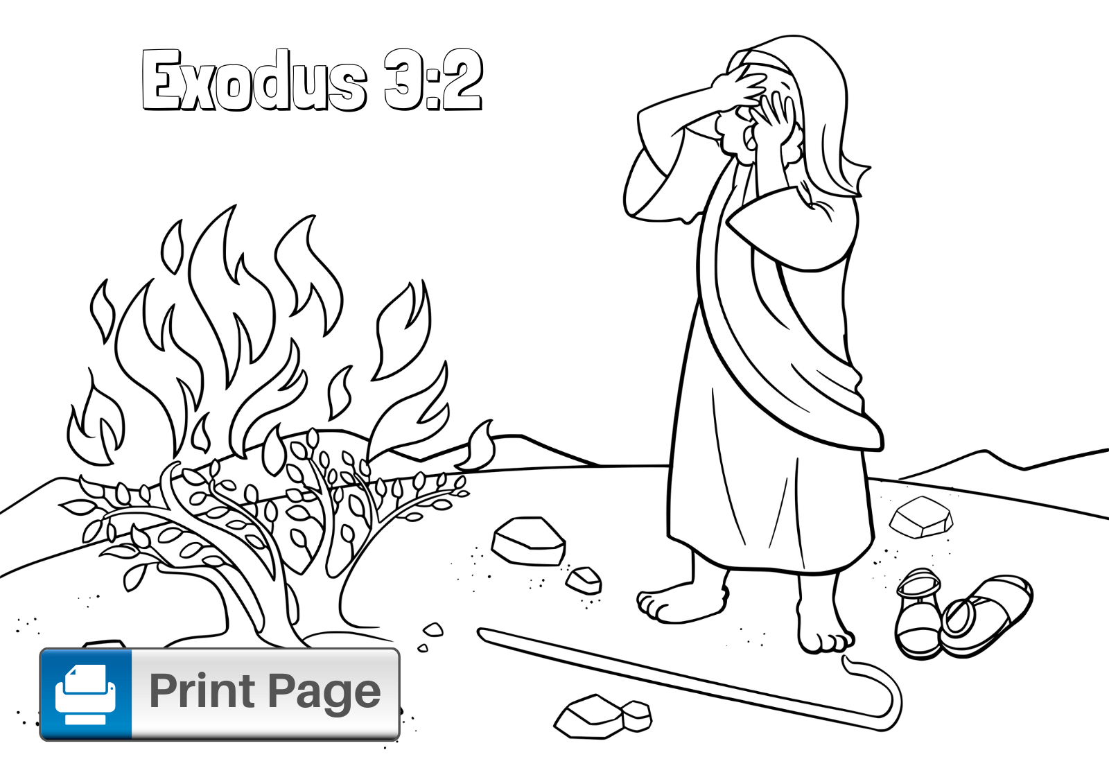 Free moses and the burning bush coloring pages â connectus