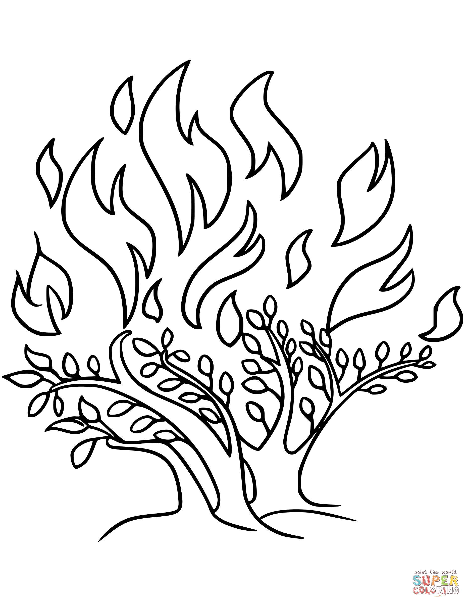 The burning bush coloring page free printable coloring pages