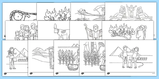 Moses story louring sheets teacher made