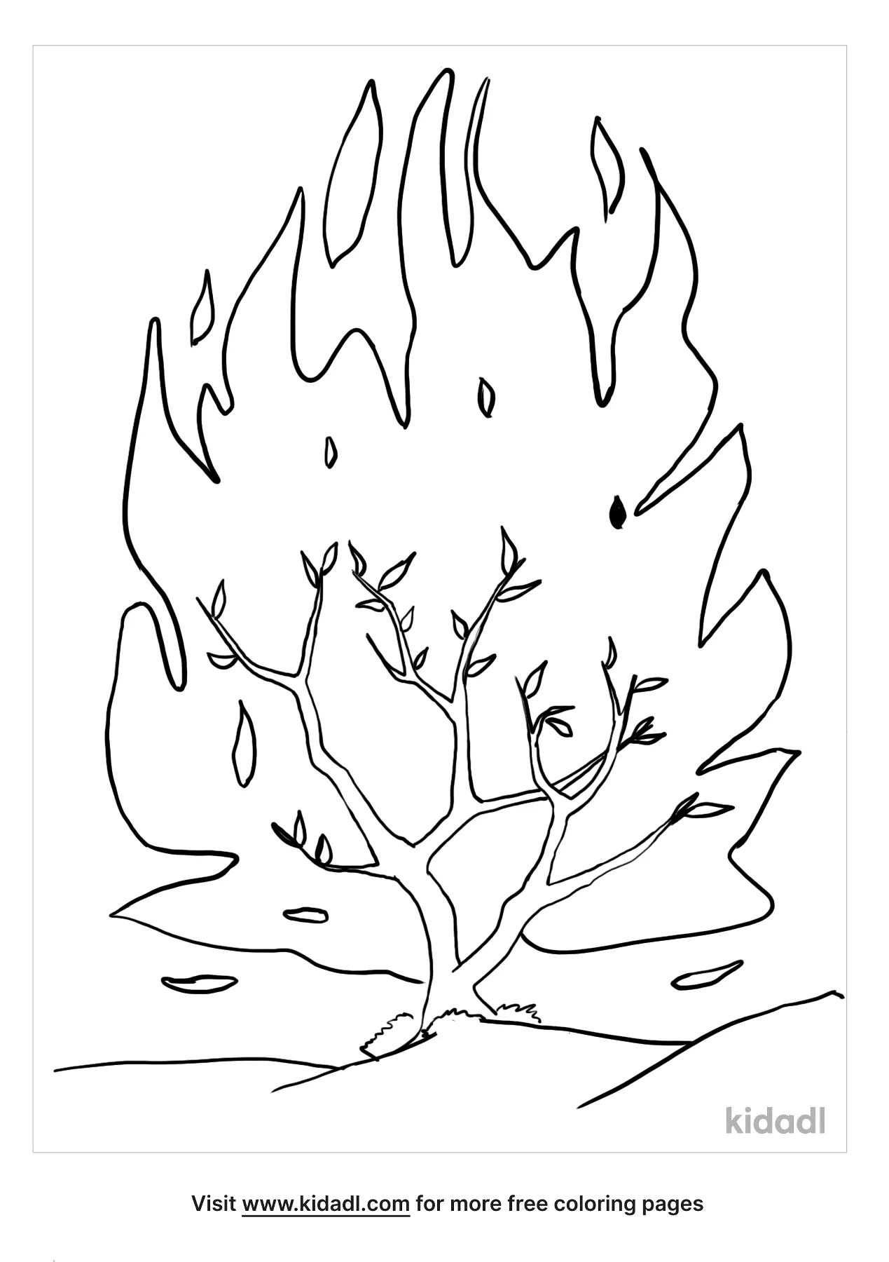 Free burning bush coloring page coloring page printables